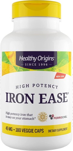 HEALTHY ORIGIN Iron Ease 45mg 180vcap