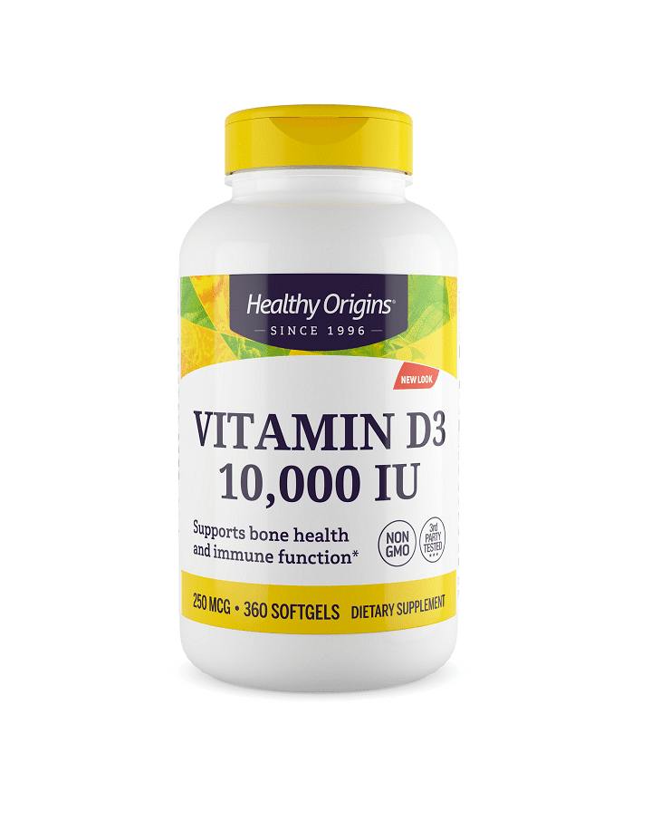 HEALTHY ORIGINS Witamina D3 10000 360 kapsułek żelowych