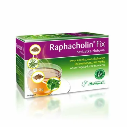 HERBAPOL WROCŁAW Raphacholin Fix – herbatka ziołowa na dobre trawienie, 20 saszetek
