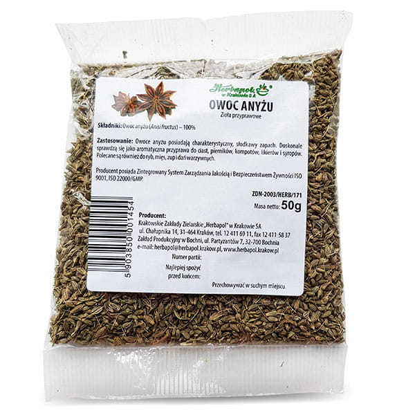 HERBAPOL Kraków Owoc Anyżu - Herbatka ziołowa, 50 g