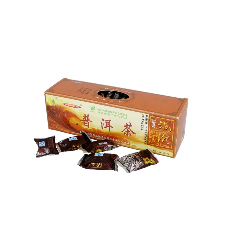 MERIDIAN Herbata czerwona Pu-erh prasowana w kostkach, 125 g