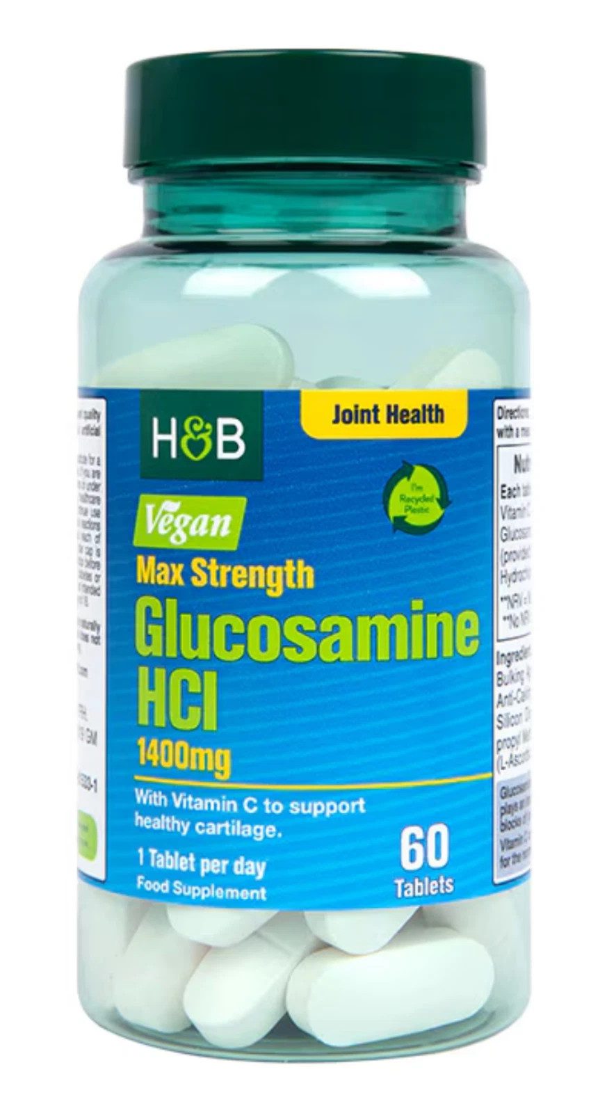Holland & Barrett Max Strength Vegan Glucosamine HCI 1400mg 60 Tabletek