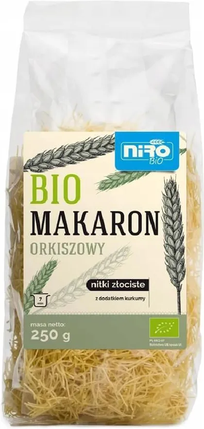 NIRO Makaron orkiszowy z kurkumą nitki złociste BIO 250g