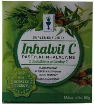 Planta-Lek Inhalvit C Pastylki inhalacyjne z dodatkiem witaminy C bez cukru 80 g
