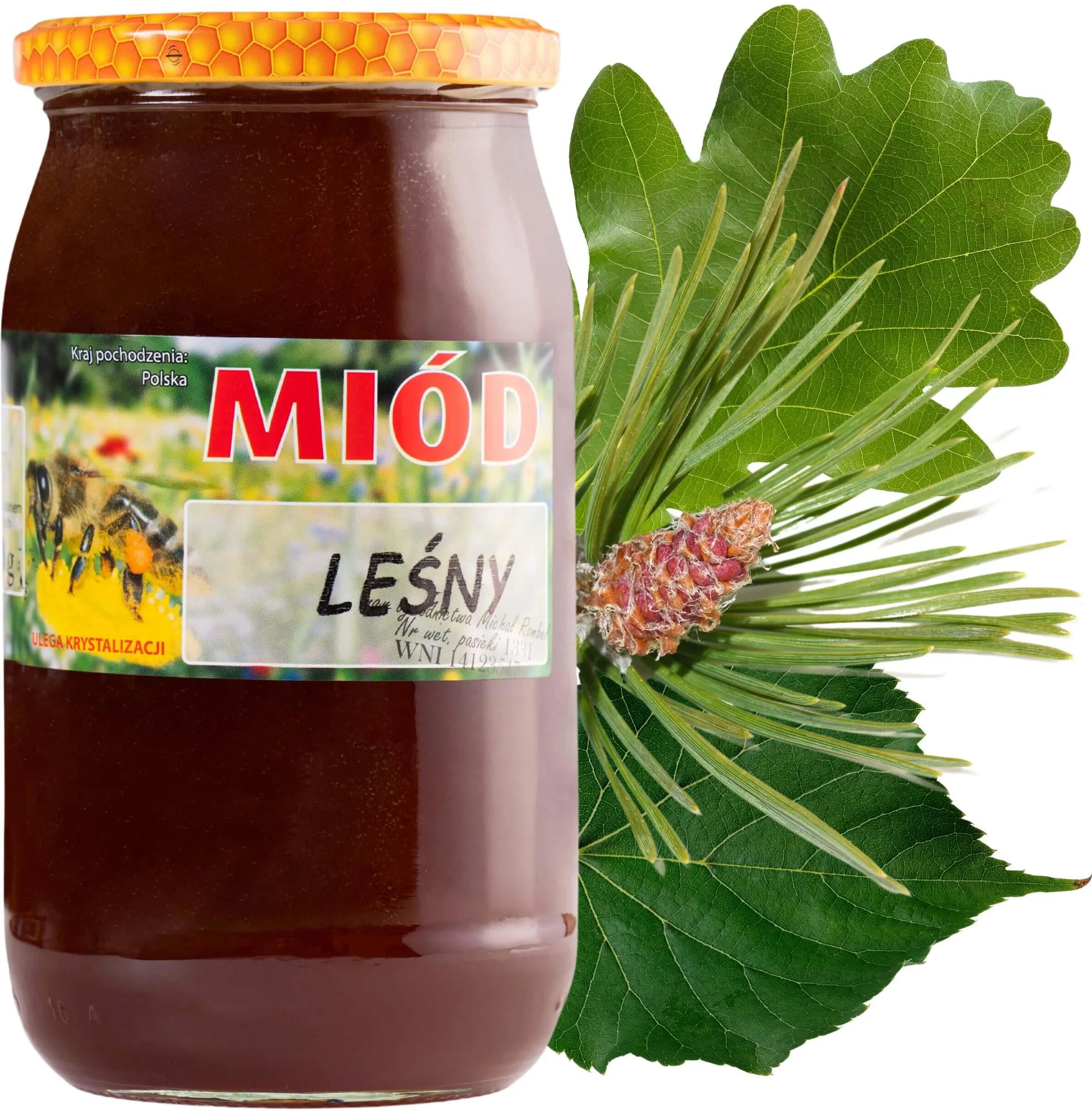 Miód leśny nektarowo-spadziowy – Pasieka Rodzinna Rombel, 1,1 kg