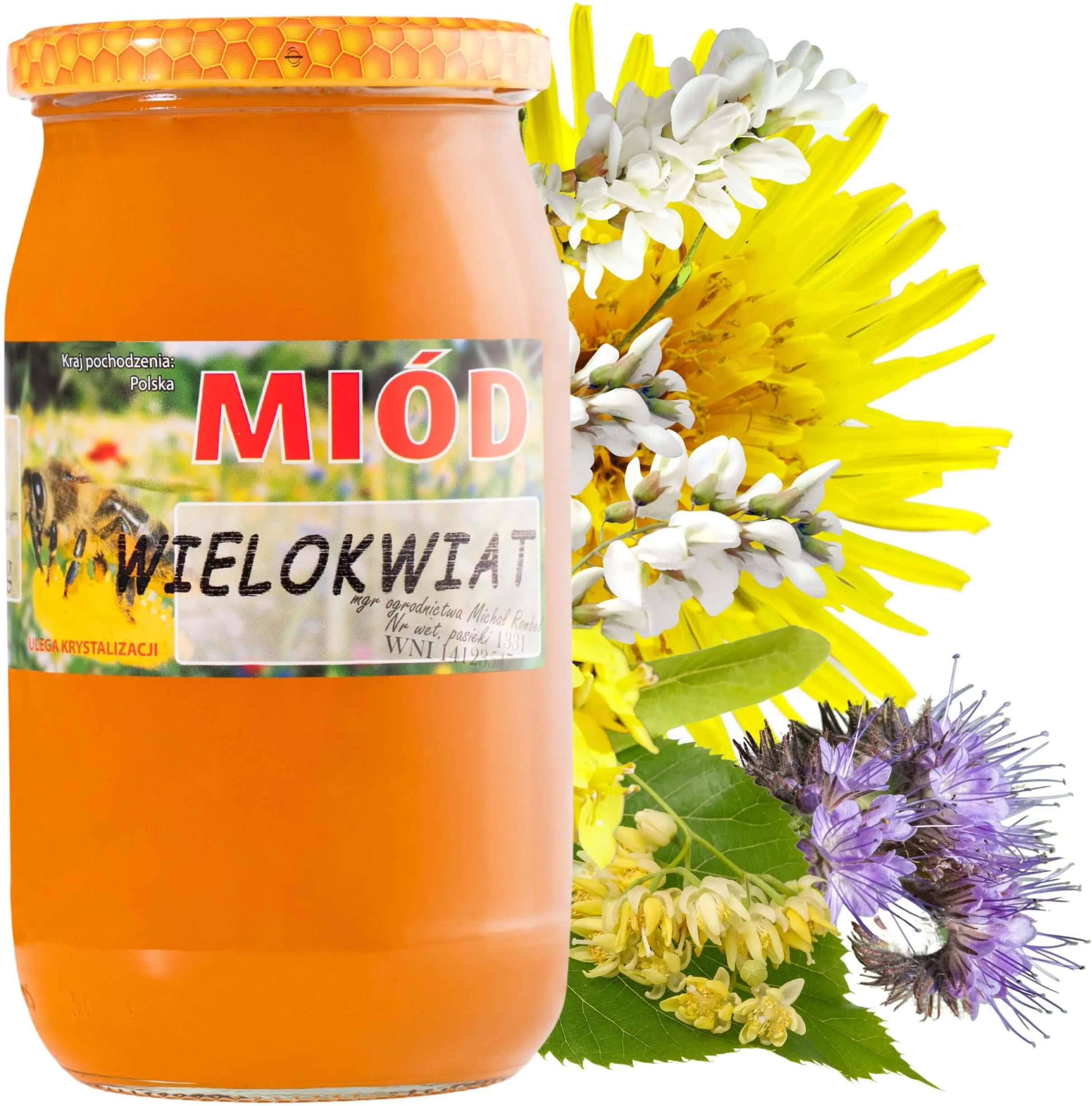 MIÓD WIELOKWIATOWY Polska pasieka z Mazowsza 1100g