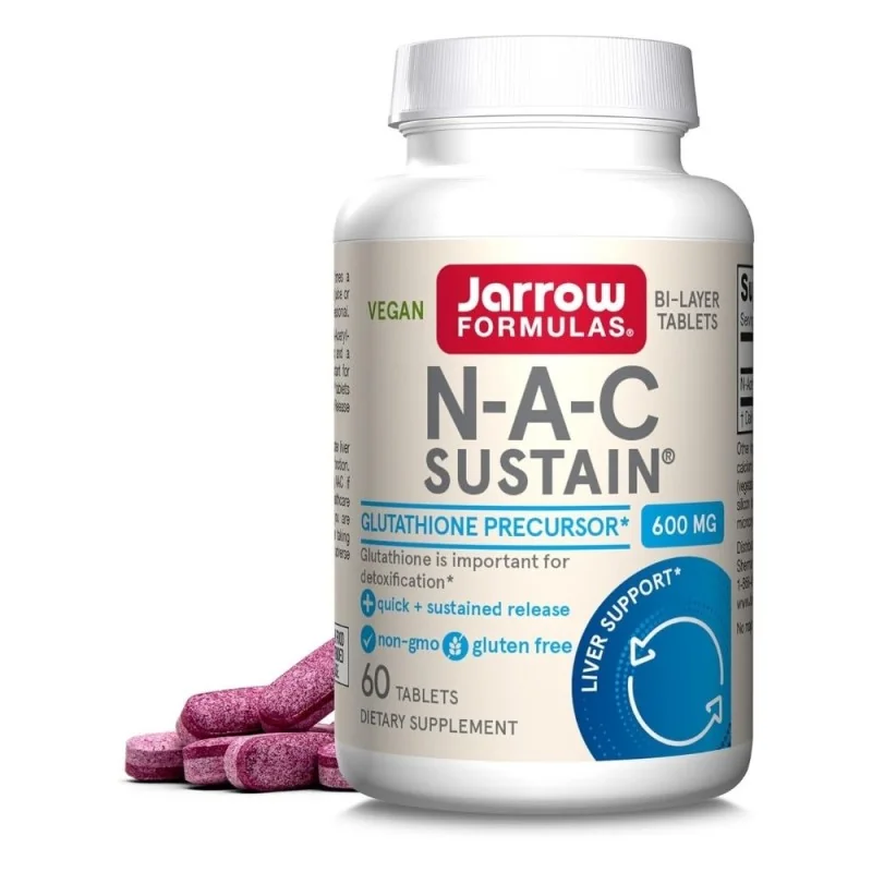 JARROW FORMULAS NAC Sustain® (N-acetylo-L-cysteina) - 60 tabletek