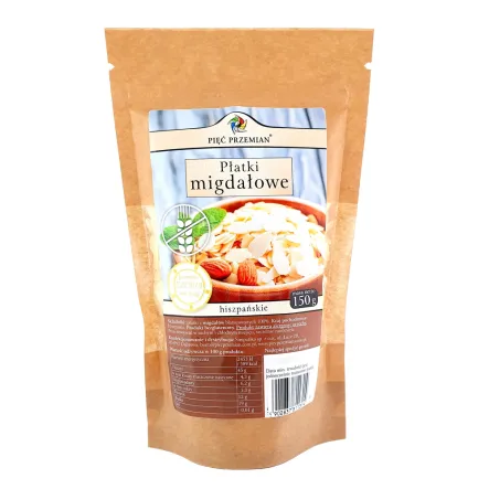 PIĘĆ PRZEMIAN Płatki Migdałowe hiszpańskie bezglutenowe 150g