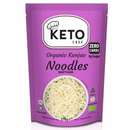 KETO CHEF Konjac Noodles BIO – ekologiczny makaron bezglutenowy 270 g (200 g po odsączeniu)