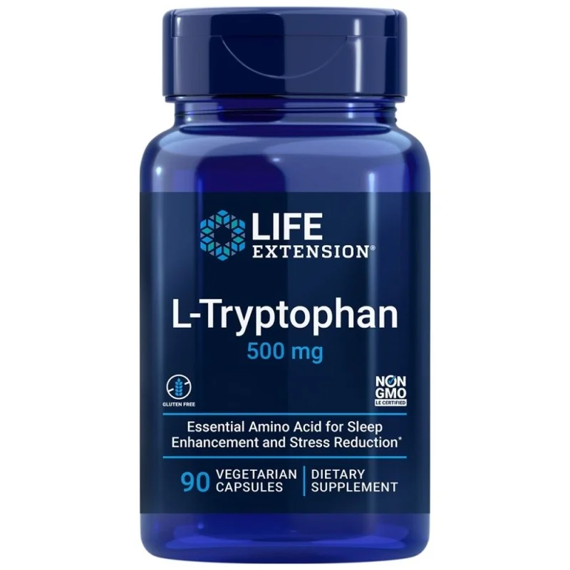 LIFE EXTENSION  L-Tryptophan 500 mg – 90 kapsułek roślinnych