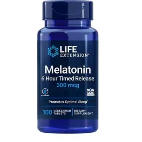 LIFE EXTENSION Melatonin 6 Hour Timed Release 300 mcg – 100 tabletek wegetariańskich