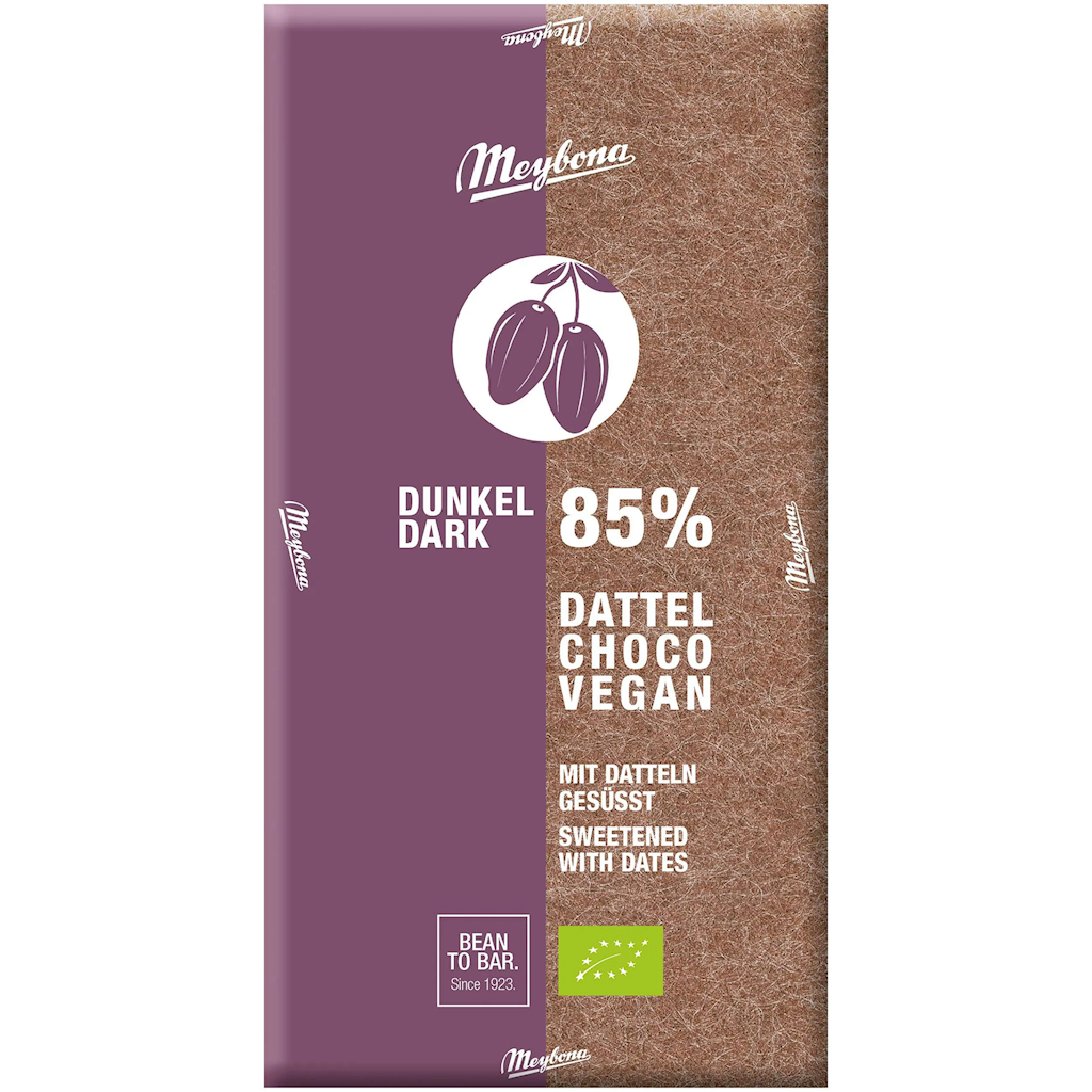 MEYBONA Tabliczka Kakaowa 85 % słodzona daktylami BIO 80 g