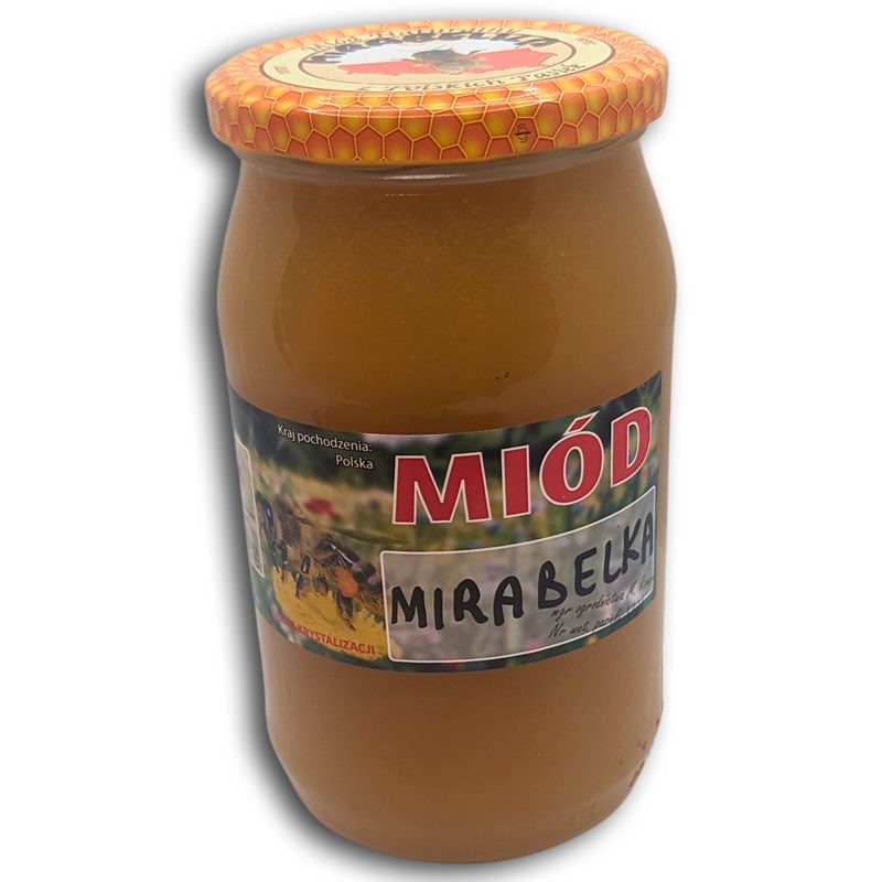 MIÓD MIRABELKOWY z polskiej pasieki z Mazowsza 1100g