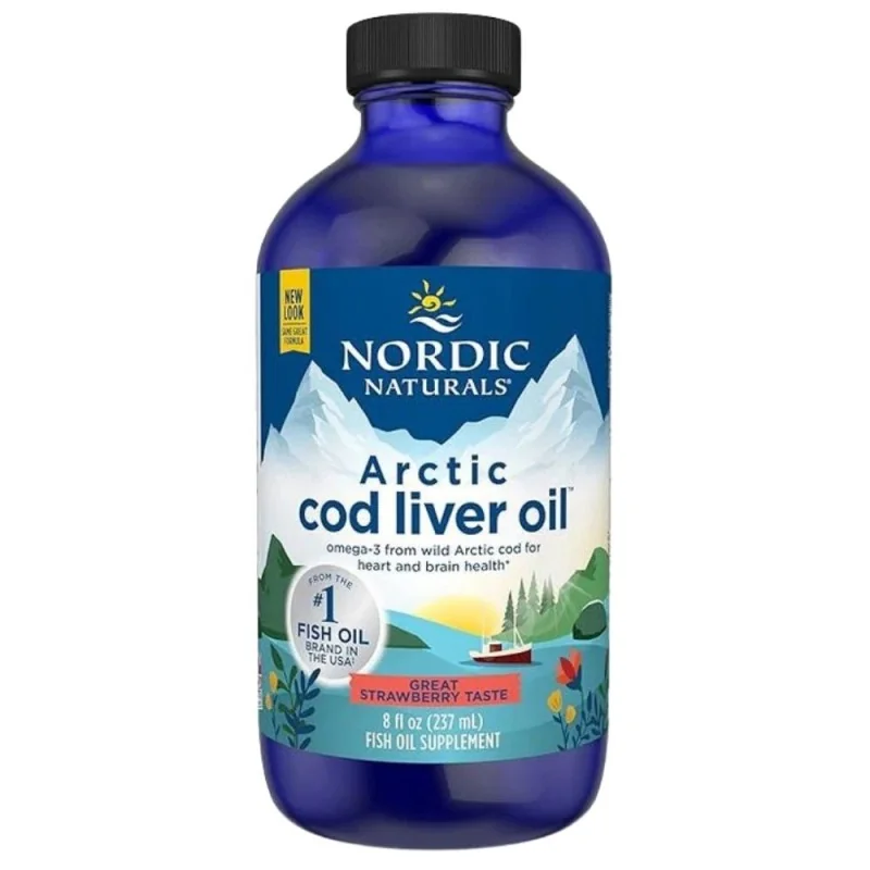 NORDIC NATURALS Arctic Cod Liver Oil (Olej z wątroby dorsza arktycznego TRUSKAWKA) 237ml