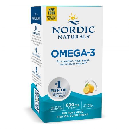 NORDIC NATURALS Omega-3 690mg Lemon 180 kapsułek