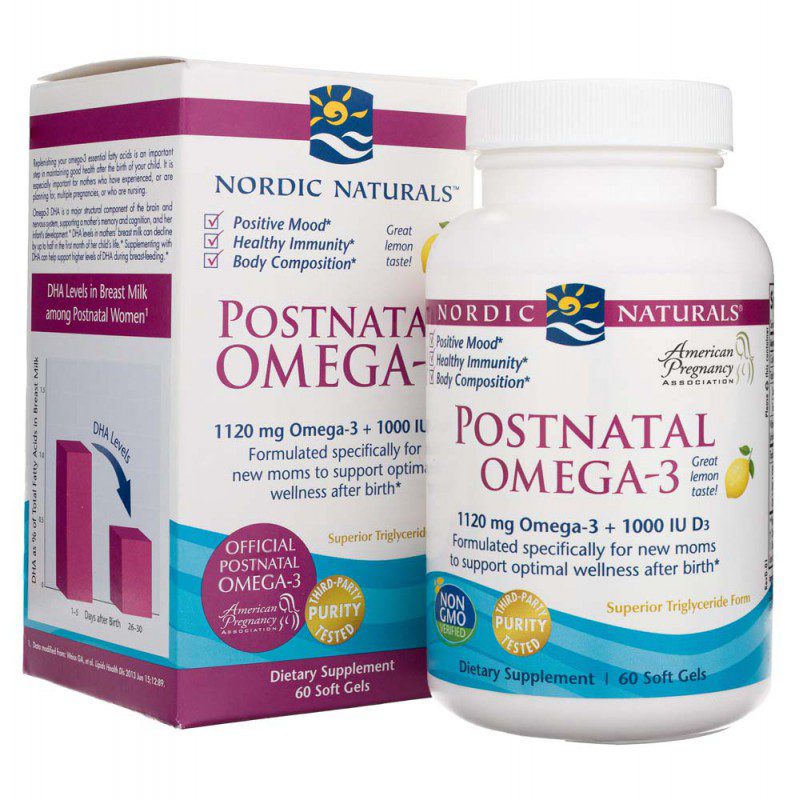 NORDIC NATURALS Postnatal omega 3, 1120mg lemon 60softgels