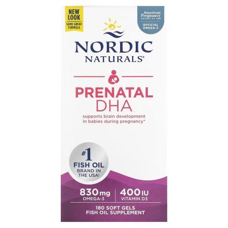 NORDIC NATURALS Prenatal DHA fish oil 180 sgel