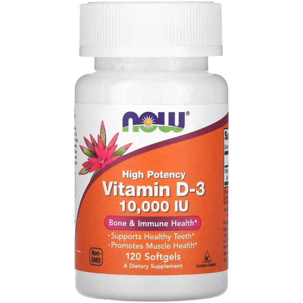 NOW FOODS Witamina D3 10 000 naturalna 120 softgel