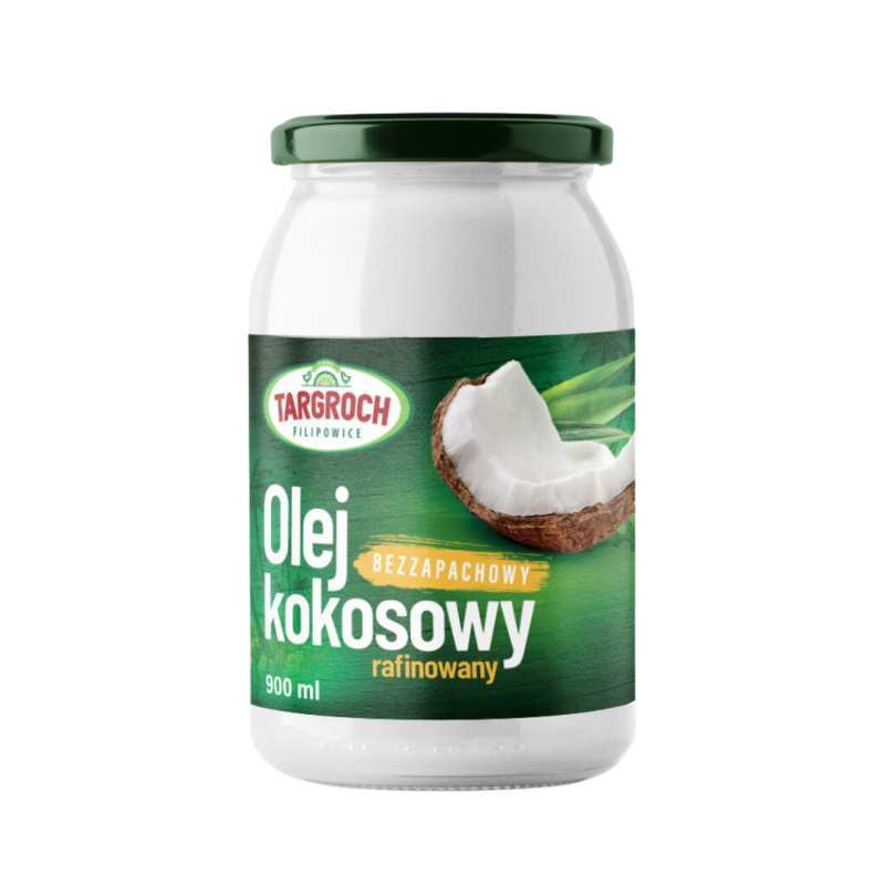 TARGROCH – Olej kokosowy rafinowany (bezzapachowy) – 900 ml