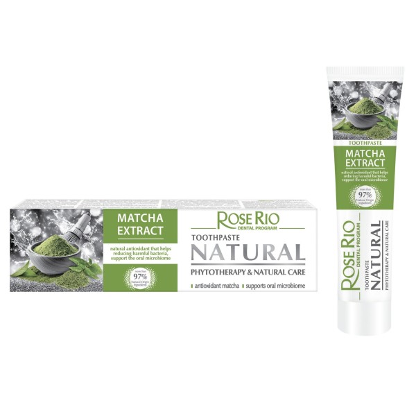 ROSE RIO Matcha – pasta do zębów z zieloną herbatą, 65 ml