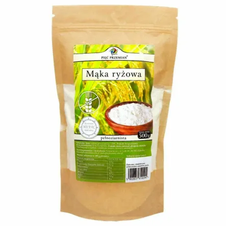 PIĘĆ PRZEMIAN Mąka ryżowa pełnoziarnista bezglutenowa – 500 g
