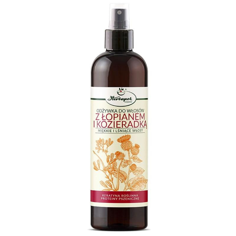 HERBAPOL Odżywka z łopianem i kozieradką – mgiełka bez spłukiwania, 250 ml