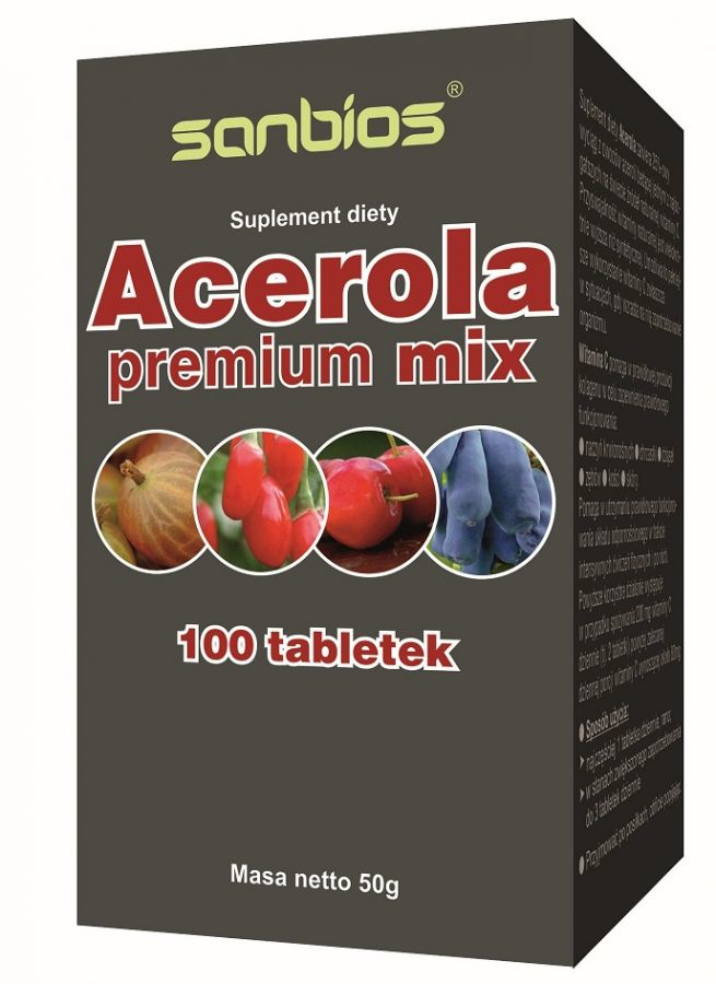 SANBIOS Acerola premium mix 100 tabletek