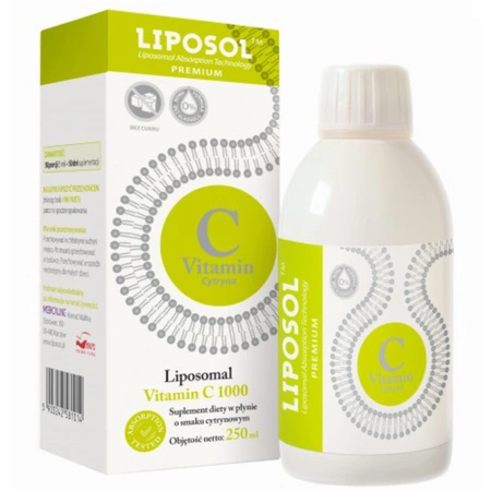 Aliness LIPOSOL™ Liposomalna Witamina C 1000 mg (Buforowana) – 250 ml, smak cytrynowy