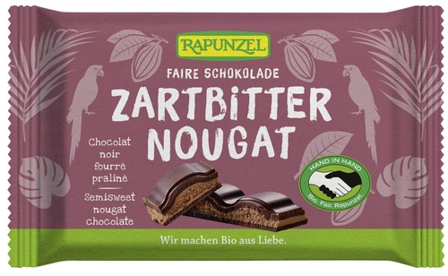 RAPUNZEL Czekolada gorzka z nadzieniem nugatowym BIO 100 g
