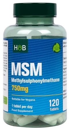 HOLLAND & BARRET MSM 750 mg na wsparcie stawów 120 tabl.