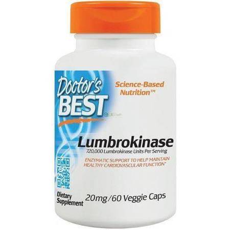 DOCTOR'S BEST Lumbrokinase 20 mg 60 vcaps