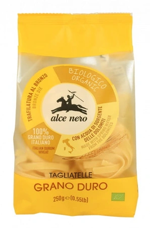 ALCE NERO Makaron Tagliatelle z Semoliny z Pszenicy Durum BIO 250 g