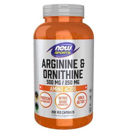 NOW FOODS Arginine & Omithine 500250 mg 250 vcaps