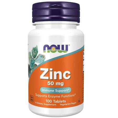 NOW FOODS Zinc 50 mg 100 tabletek