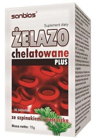 SANBIOS Żelazo chelatowane plus 30 tab
