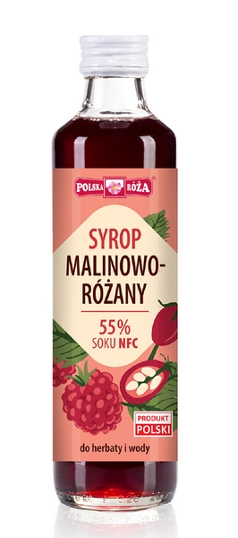 POLSKA RÓŻA Syrop Malinowo - Różany 55% Soku z NFC 250ml