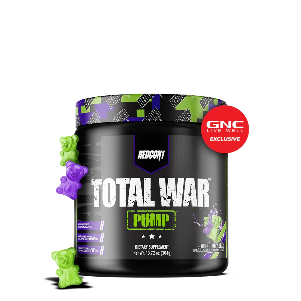Redcon1 Total War Pump, Non Stim Pre Workout. Sour Gummy Bear 304 gram