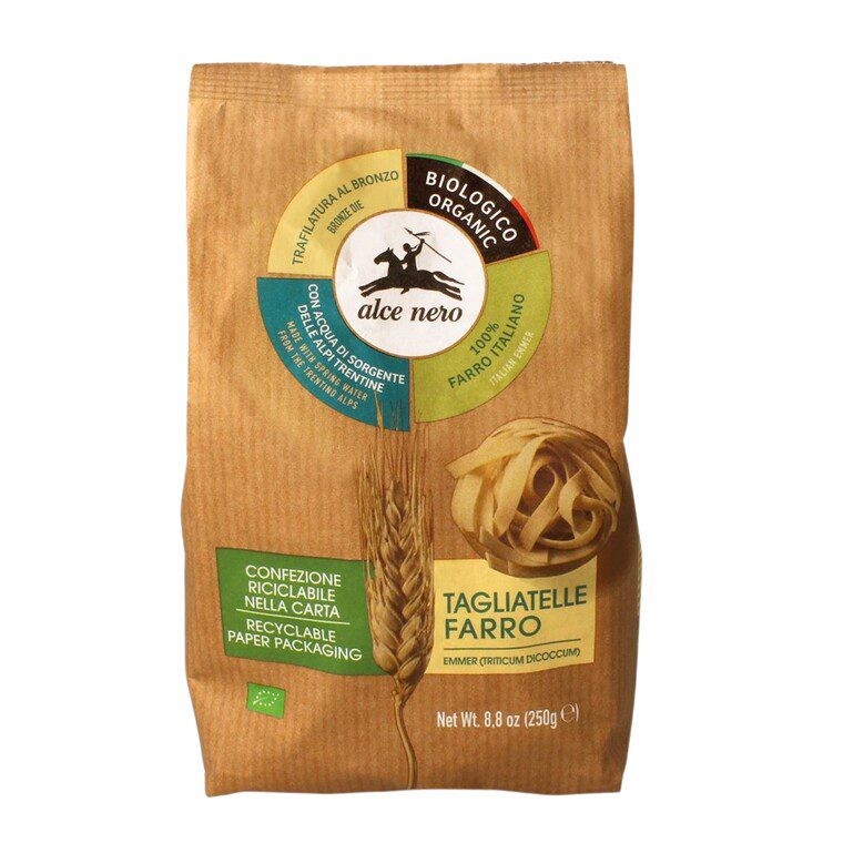 ALCE NERO Tagliatelle farro wstążki z płaskurki  BIO 250g