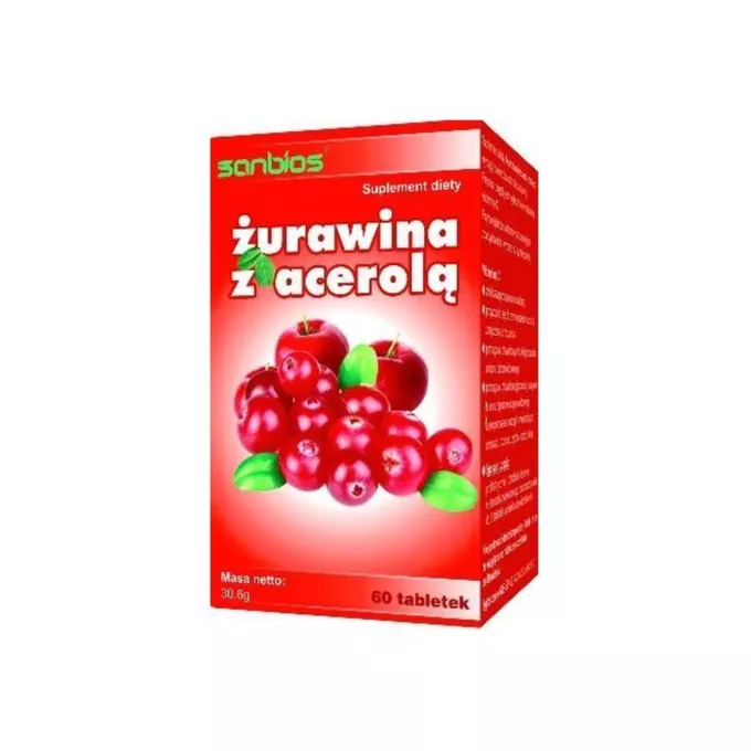 SANBIOS Żurawina z acerolą 60 tabetek