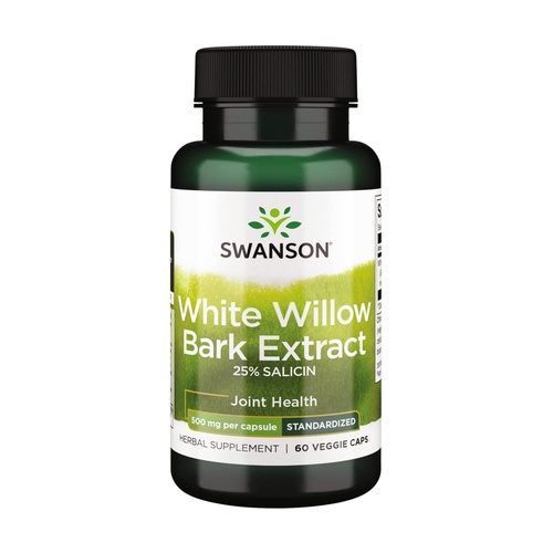 SWANSON Ekstrakt z kory białej wierzby, 25% salicylanów - 500 mg, 60 kapsułek