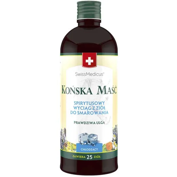 SWISSMEDICUS Końska maść spirytusowy wyciąg z ziół do smarowania chłodzący 400ml