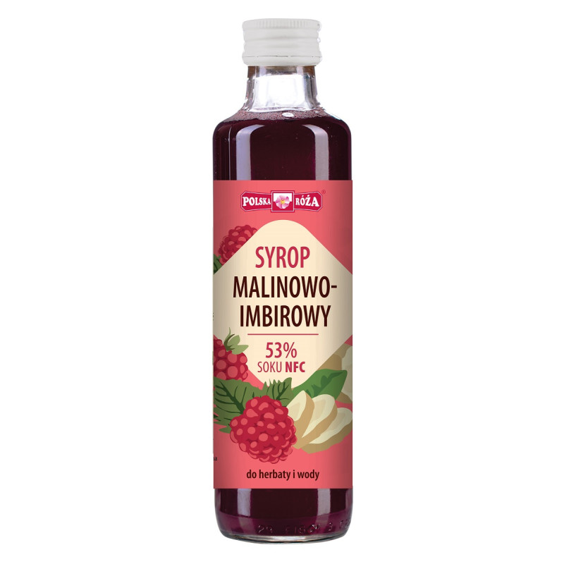 POLSKA RÓŻA Syrop Malinowo-Imbirowy 53% soku NFC 250ml