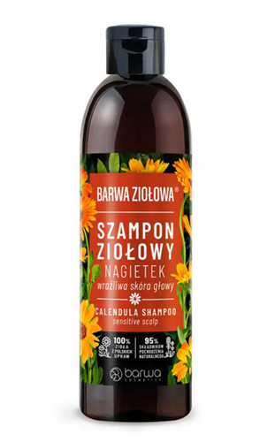 BARWA - Barwa Ziołowa - Calendula Shampoo - Ziołowy szampon do wrażliwej skóry głowy - Nagietek - 250 ml