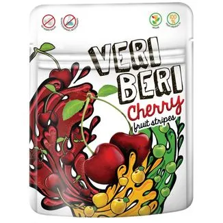 VERI BERI żelki o smaku wiśniowym 50 g – owocowe paski bez żelatyny