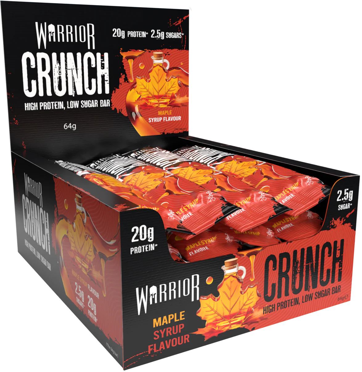 WARRIOR Baton Białkowy Canadian Maple Syrup 12x64 g