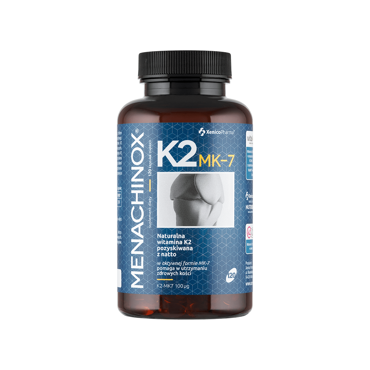 Xenico Pharma MENACHINOX K2 Witamina K2 MK7 100 µg 90 kaps.